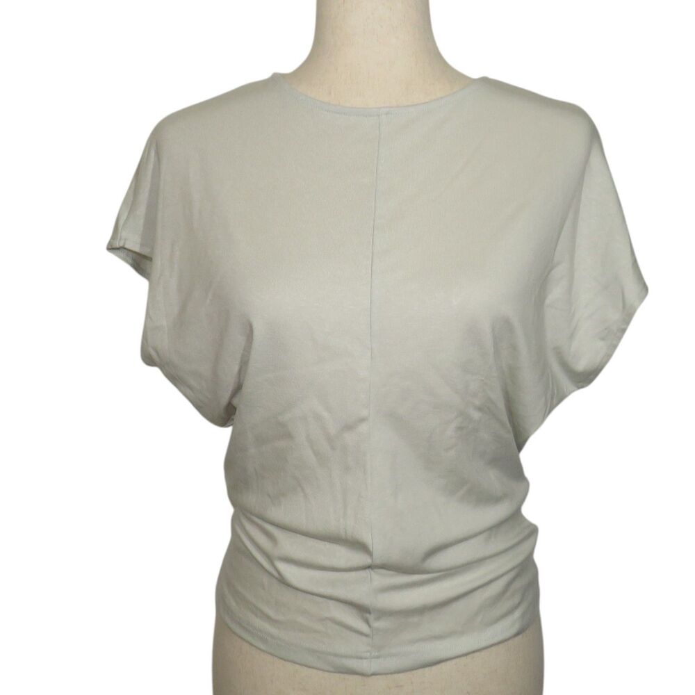 OGL Linen Blend Round Neck Dolman Sleeve Tee Size Small